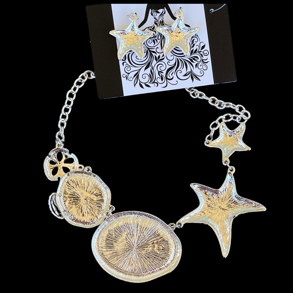 Abalone Shell Starfish Necklace Set - Picture 10 of 11